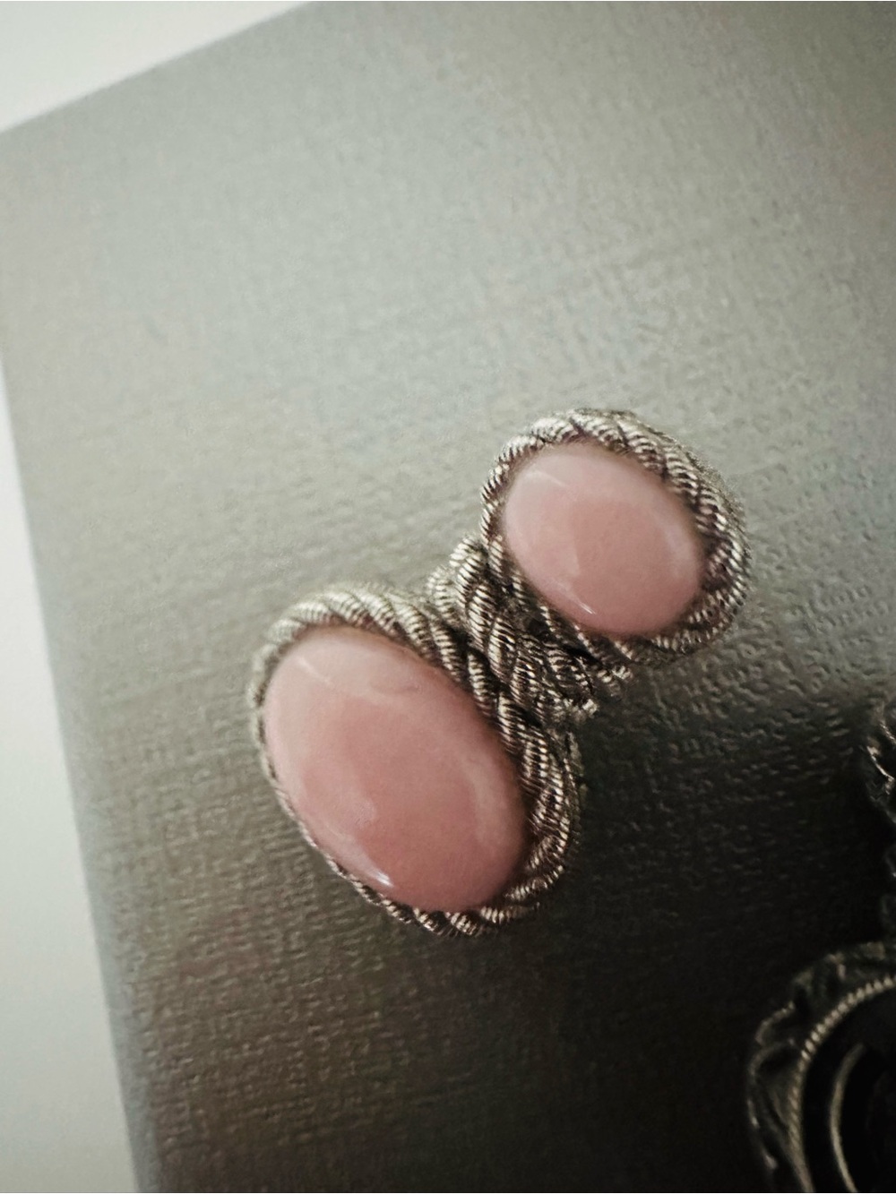Judith Ripka Pink Cabochon Double-Drop Rope Earrings - Picture 3 of 3